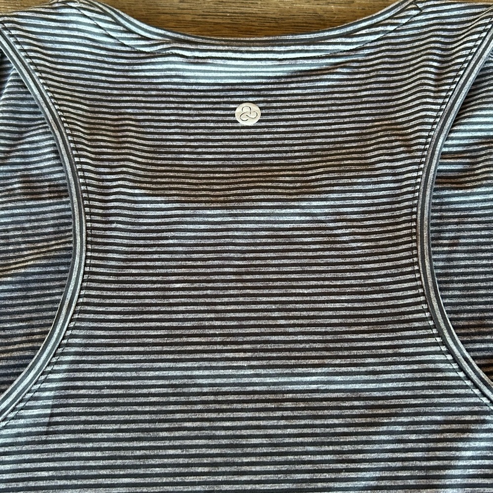 Zella Black and White Striped Crop Top
